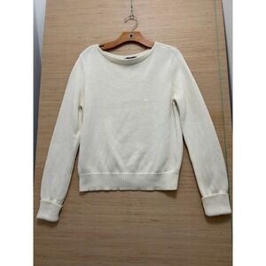 Polo Sport Ralph Lauren Cream Knit Sweater Crew Neck‎ Long Sleeve Logo L